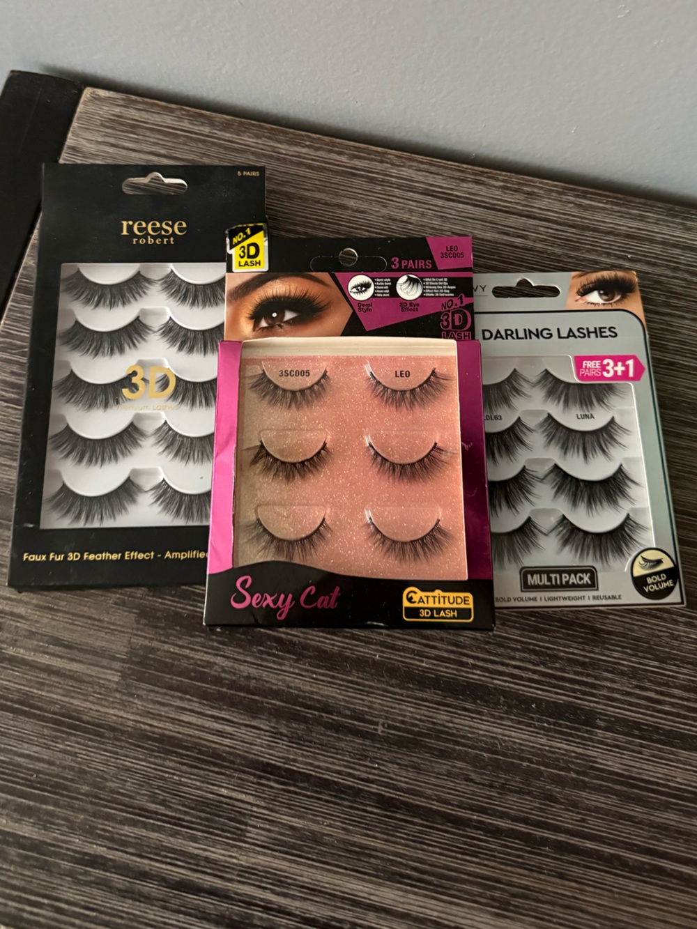 3-Packs of False Eyelashes - Black